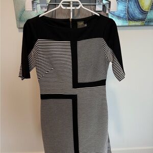 Taylor Black and White Midi Dress
